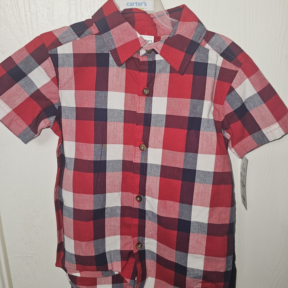Carter's Red Plaid Kids Shirt